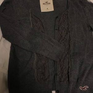 Hollister, grey long-sleeve cardigan